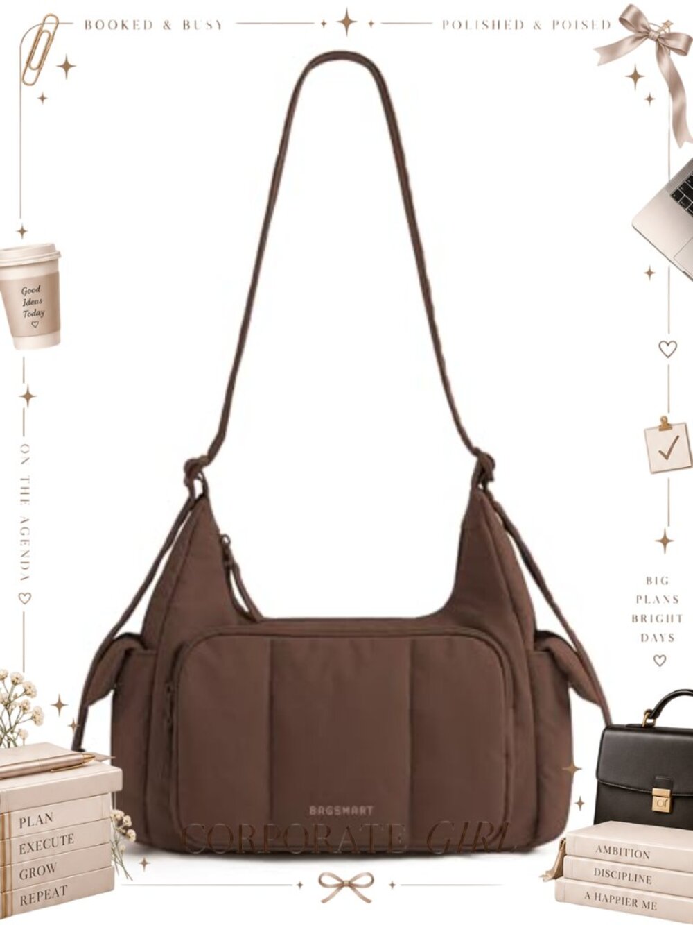 BAGSMART Crossbody Bag Women Water-resistant Nylon Hobo Purse Travel